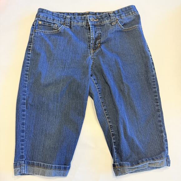 Nine West Pants - Nine West Women's Blue Stretch Denim Bermuda Capri Jeans Shorts Size 8/28